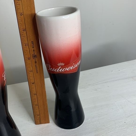 T16 2007 Budweiser Glasses white red and black ombré - Picture 9 of 12